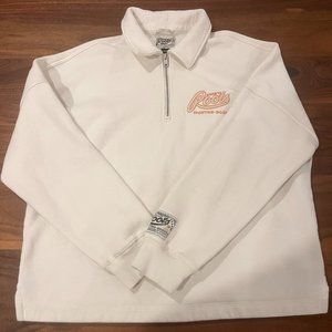 Roots White and Pink Quarter Zip, Size M